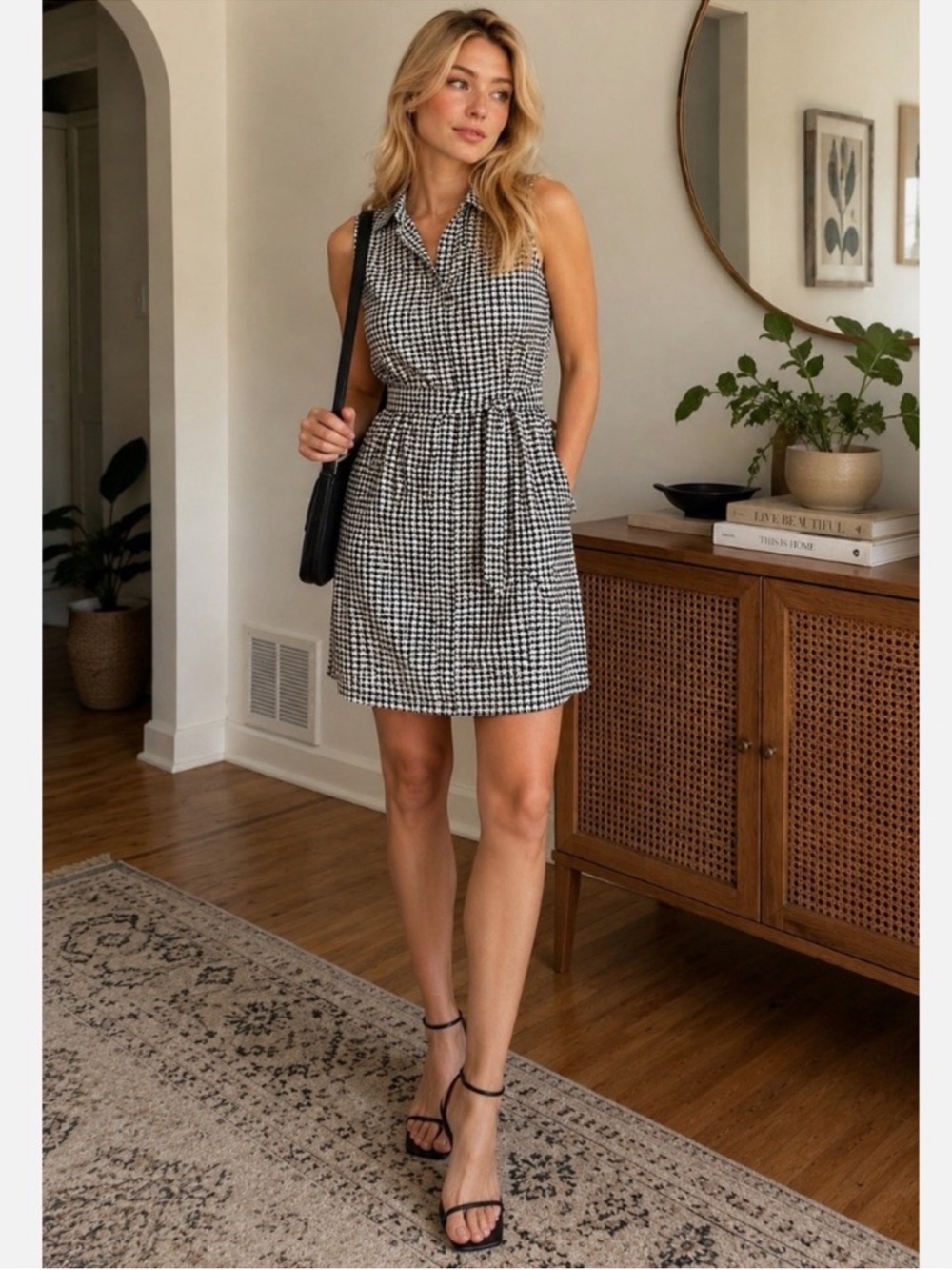 Banana Republic Elephant Print Sleeveless Shirt Dress Size 0